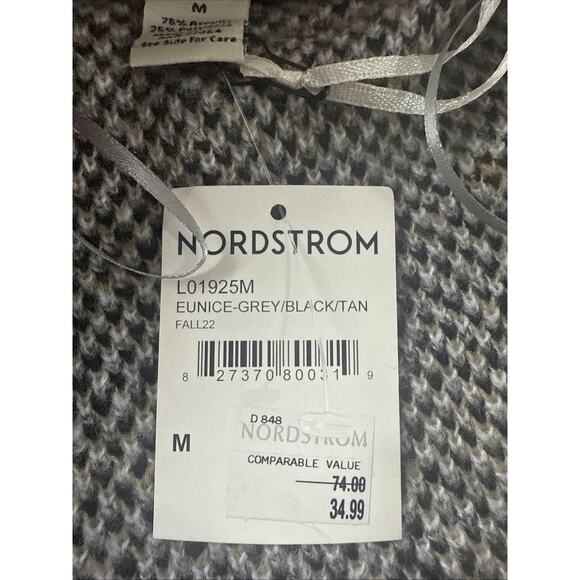 NWT By Design Rocco Gray Plaid Blazer Cardigan Open Front Size M - Picture 5 of 5